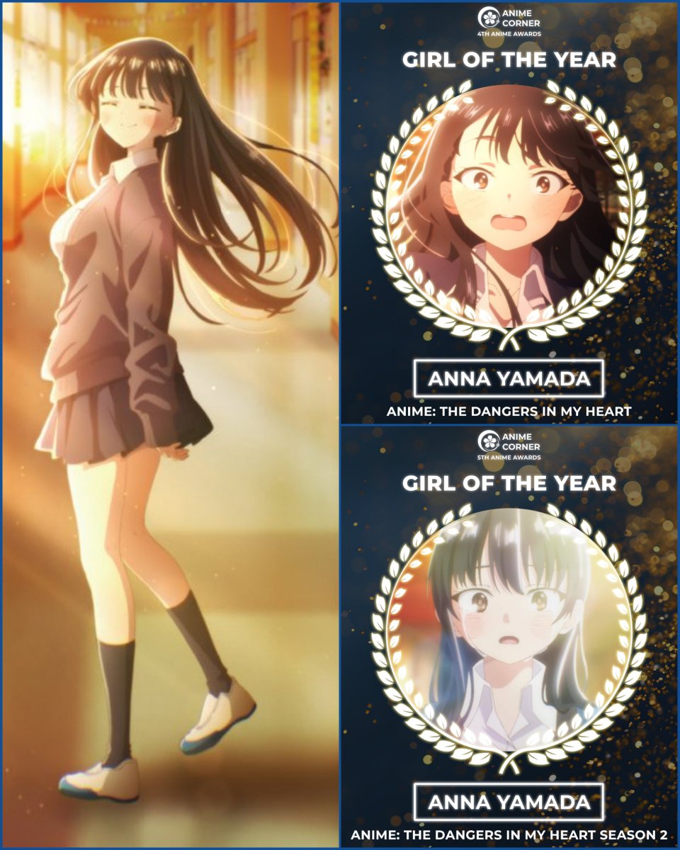 animecorner_ac's tweet photo. Anna Yamada, the first 2-time Best Girl of the Year winner (2023, 2024) 🏆❤️

Anime: The Dangers in My Heart (Bokuyaba) https://t.co/Nh8P5KIzD6