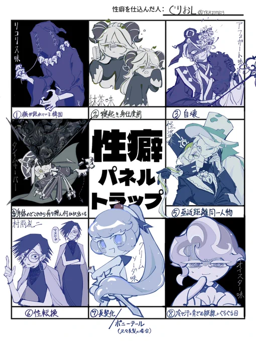 #性癖パネルトラップ
できたよ〜〜✏️
リクエストくださった方々ありがとうございました‼️‼️‼️めちゃめちゃ楽しかったです‼️‼️‼️‼️ 
