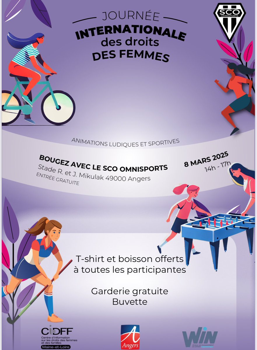 SCO Angers Athlé (@scoangersathle) on Twitter photo Rendez vous à partir de 14h au stade Mikulak à Angers
#JourneeDesDroitsDesFemmes #Angers #SportAngers Rendez vous à partir de 14h au stade Mikulak à Angers
#JourneeDesDroitsDesFemmes #Angers #SportAngers