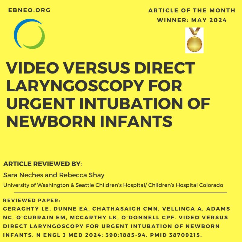Evidence-Based Neo (@ebneo) on Twitter photo S Neches & R Shay review Geraghty et al's RCT on Video versus DL in urgent intubations.
Read:buff.ly/5CFnZt3
Commentary:buff.ly/VSLISIm
<a href="/nicupodcast/">The Incubator Podcast</a>:buff.ly/Yal57OV
@99nicu:buff.ly/zTLpeTS
#neotwitter #EBNEOreviews #AOM
<a href="/ActaPaediatrica/">Acta Paediatrica</a> @nejm S Neches & R Shay review Geraghty et al's RCT on Video versus DL in urgent intubations.
Read:buff.ly/5CFnZt3
Commentary:buff.ly/VSLISIm
<a href="/nicupodcast/">The Incubator Podcast</a>:buff.ly/Yal57OV
@99nicu:buff.ly/zTLpeTS
#neotwitter #EBNEOreviews #AOM
<a href="/ActaPaediatrica/">Acta Paediatrica</a> @nejm