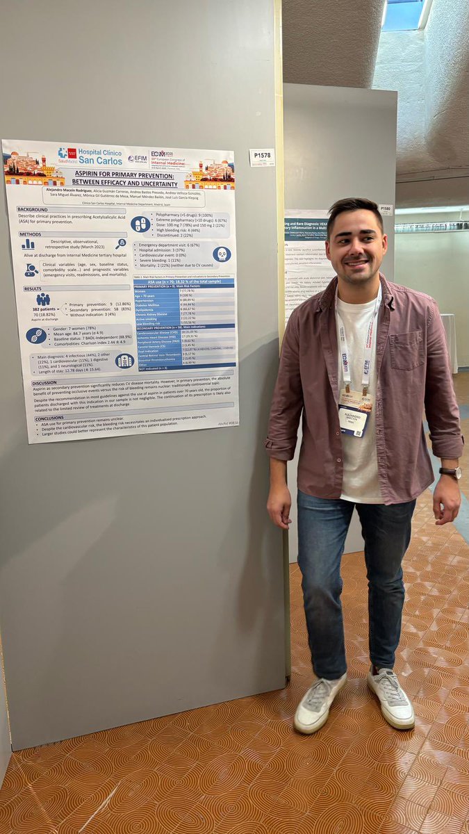 Manuel Méndez (@mendez_bailon) on Twitter photo 📢 Nuestro residente <a href="/AlexMacein/">Álex Maceín</a> ha presentado nuestro estudio sobre aspirina en prevención primaria en un servicio de medicina interna #ECIM2025
🩸 Con el papel emergente de la #lipoproteína(a) en el riesgo cardiovascular, ¿deberíamos replantear el uso de antiagregantes en 📢 Nuestro residente <a href="/AlexMacein/">Álex Maceín</a> ha presentado nuestro estudio sobre aspirina en prevención primaria en un servicio de medicina interna #ECIM2025
🩸 Con el papel emergente de la #lipoproteína(a) en el riesgo cardiovascular, ¿deberíamos replantear el uso de antiagregantes en