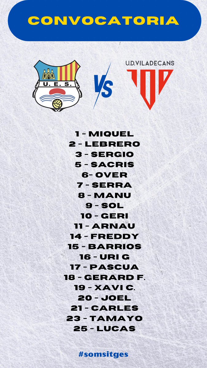 ⚽️ DIA DE PARTIT ⚽️

Som-hi Sitges! 🔵⚪️

#somsitges