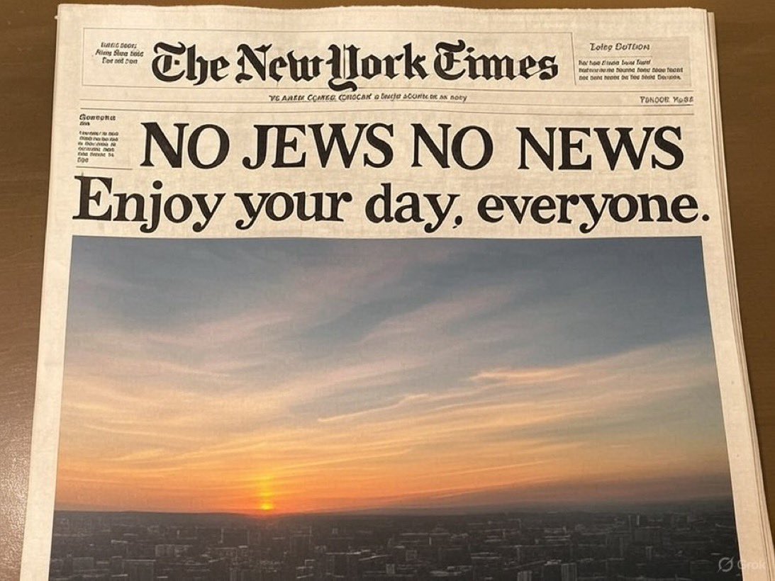 Yesterday, hundreds of men, women, and children were massacred in Syria and Nigeria.

Did you care?

If you don’t care about them but do care about people in Gaza, be honest with yourself—your concern isn’t about human rights. It’s about your antisemitism.

#NoJewsNoNews