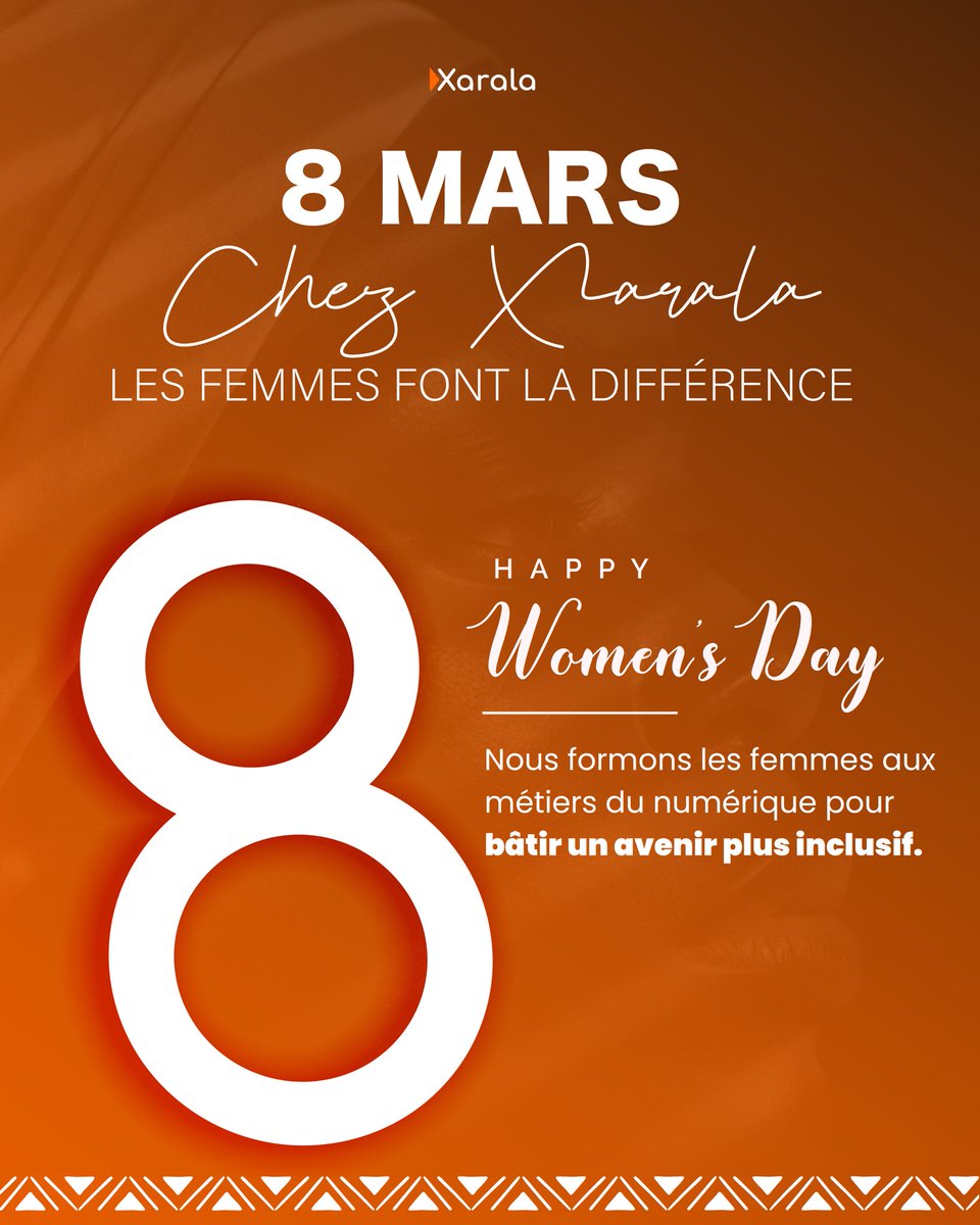 Happy women’s day 
Chez Xarala, nous croyons en la puissance des femmes dans le numérique ! 
En cette Journée Internationale des Droits des Femmes, nous réaffirmons notre engagement à les former et à bâtir un avenir plus inclusif. 

#8Mars #WomenInTech #InclusionNumérique #xarala