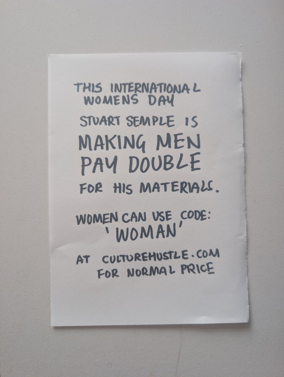 Sorry boys - I'm not sorry! 

Women use code : 'woman' to pay normal price at culturehustle.com