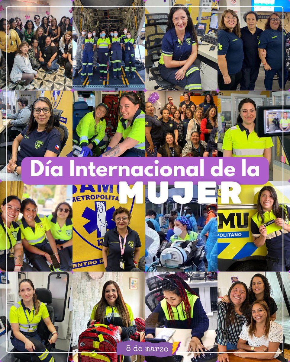 Agradecer y reconocer a las mujeres en su día, en especial a quienes se desempeñan en salud, quienes con su liderazgo femenino han fortalecido la labor sanitaria y a nuestras funcionarias SAMU por contribución desde la atención prehospitalaria 🚑

Este #8M un homenaje ustedes 💜