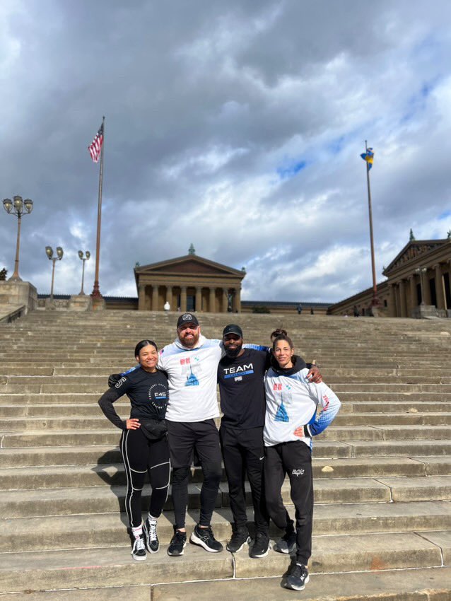 <a href="/LOVERUNPHILLY/">The LOVE Run</a> training at the Rocky Steps this morning with <a href="/CoreFitnessPHL/">CoreFitness</a> and <a href="/F45Training/">F45 Training</a>.