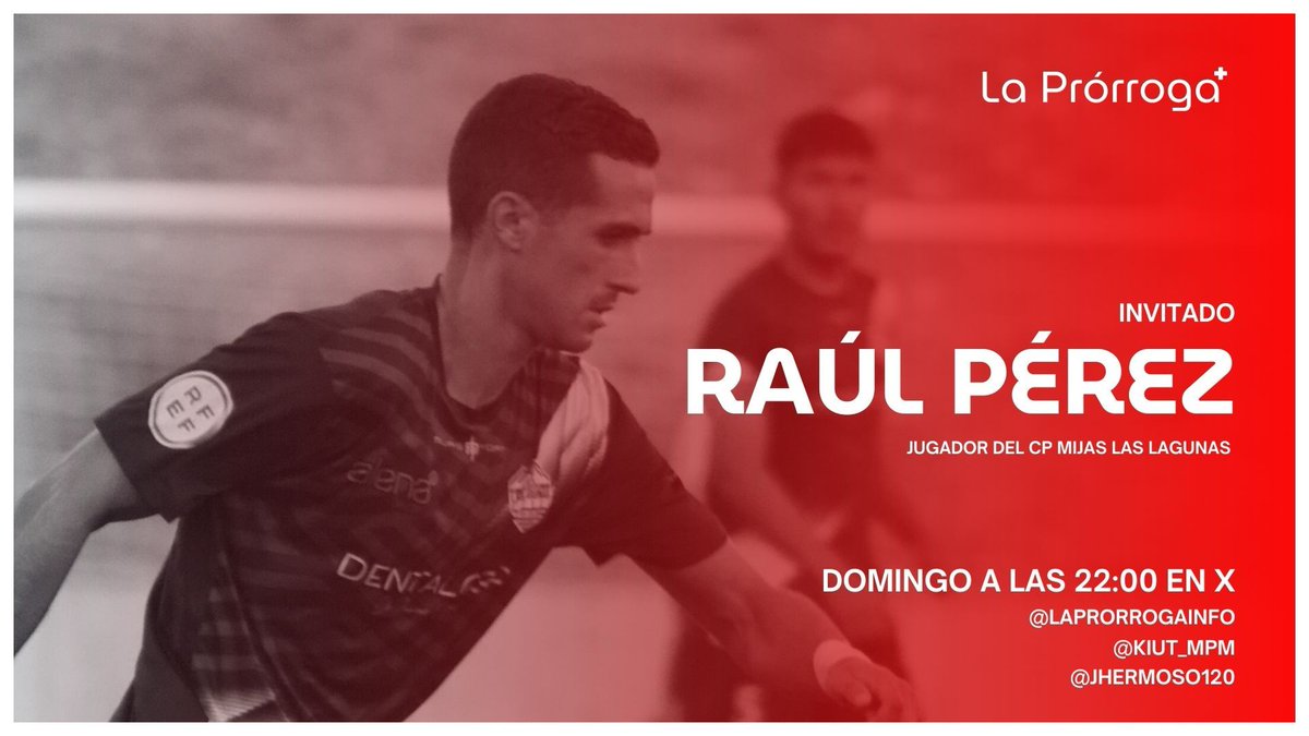 Completamos el programa de mañana con <a href="/RaaullPereez/">Raúl Pérez</a> 😁

Defensa actualmente en el <a href="/cpmlaslagunas/">C.P. Mijas-Las Lagunas</a>, con pasado en el <a href="/ciudaddelucena/">C.D Ciudad de Lucena</a>, <a href="/marbella_fc/">Marbella FC</a>, <a href="/atmanchareal/">Atlético Mancha Real</a> y <a href="/CD_HuetorVega/">CD Huétor Vega</a> entre otros.

Nos hablará de su club y sobre qué le esperará al <a href="/UDCTOFICIAL/">UDC Torredonjimeno</a> la próxima semana 🔥