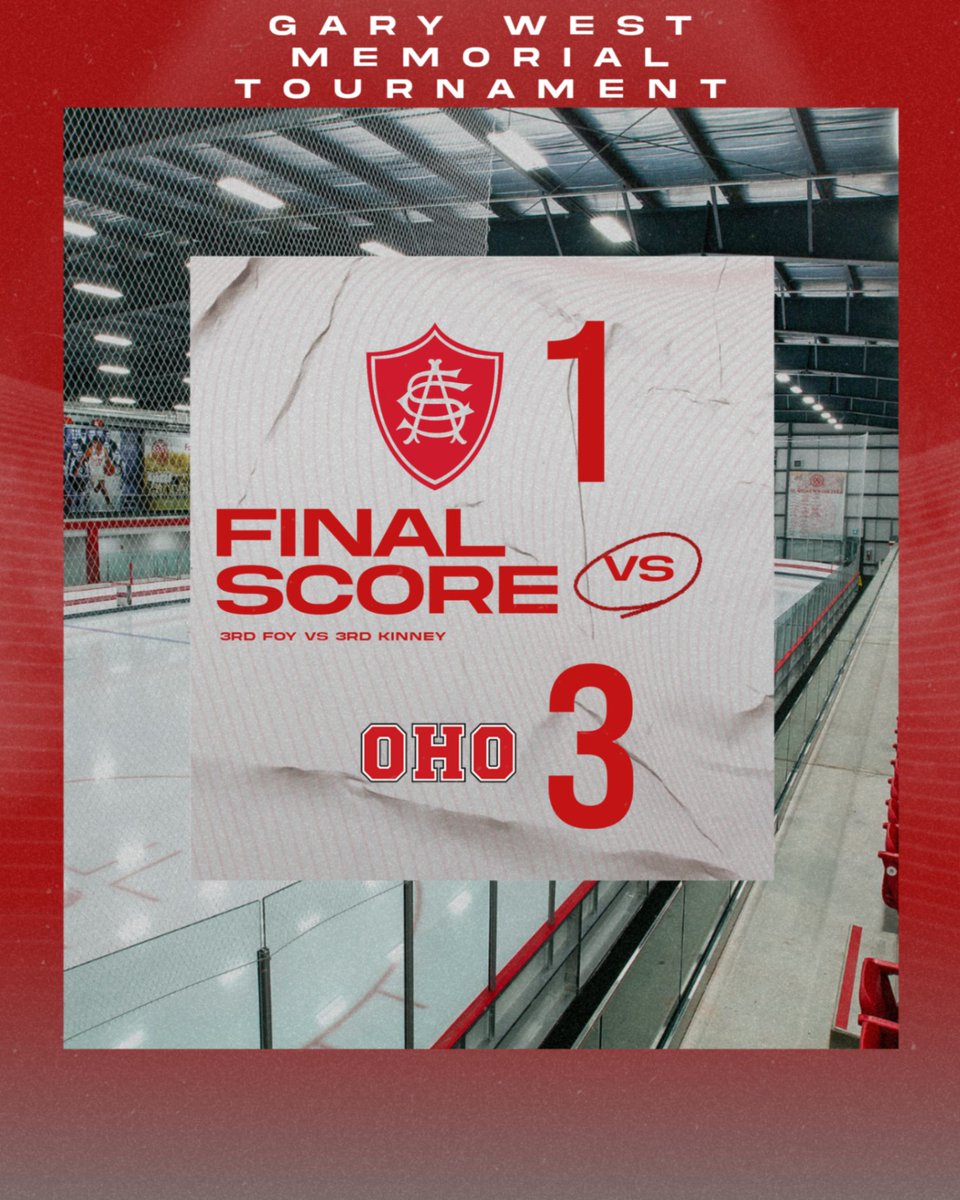 Game 16 at #GaryWestMemorialTournament is Final! <a href="/OHGOntario/">Okanagan Hockey Ontario</a> takes it 3-1 over <a href="/SACu18aaa/">St. Andrew’s College U18 AAA Hockey</a>