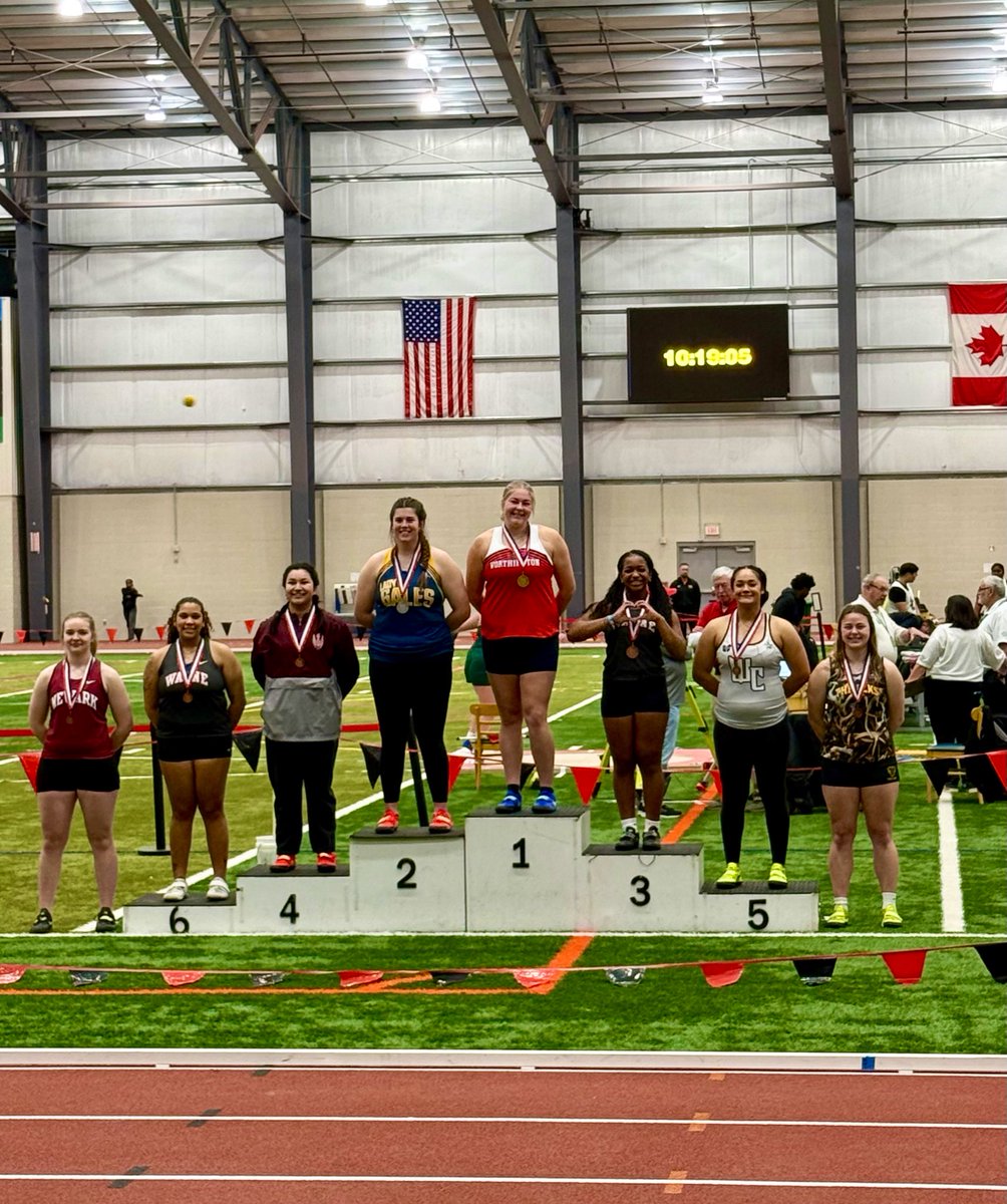 Starting off our day on the podium! Kyra Andrews throws 44-9.50 in the weight throw to secure 4th! Great job Kyra! #StrongerTogether