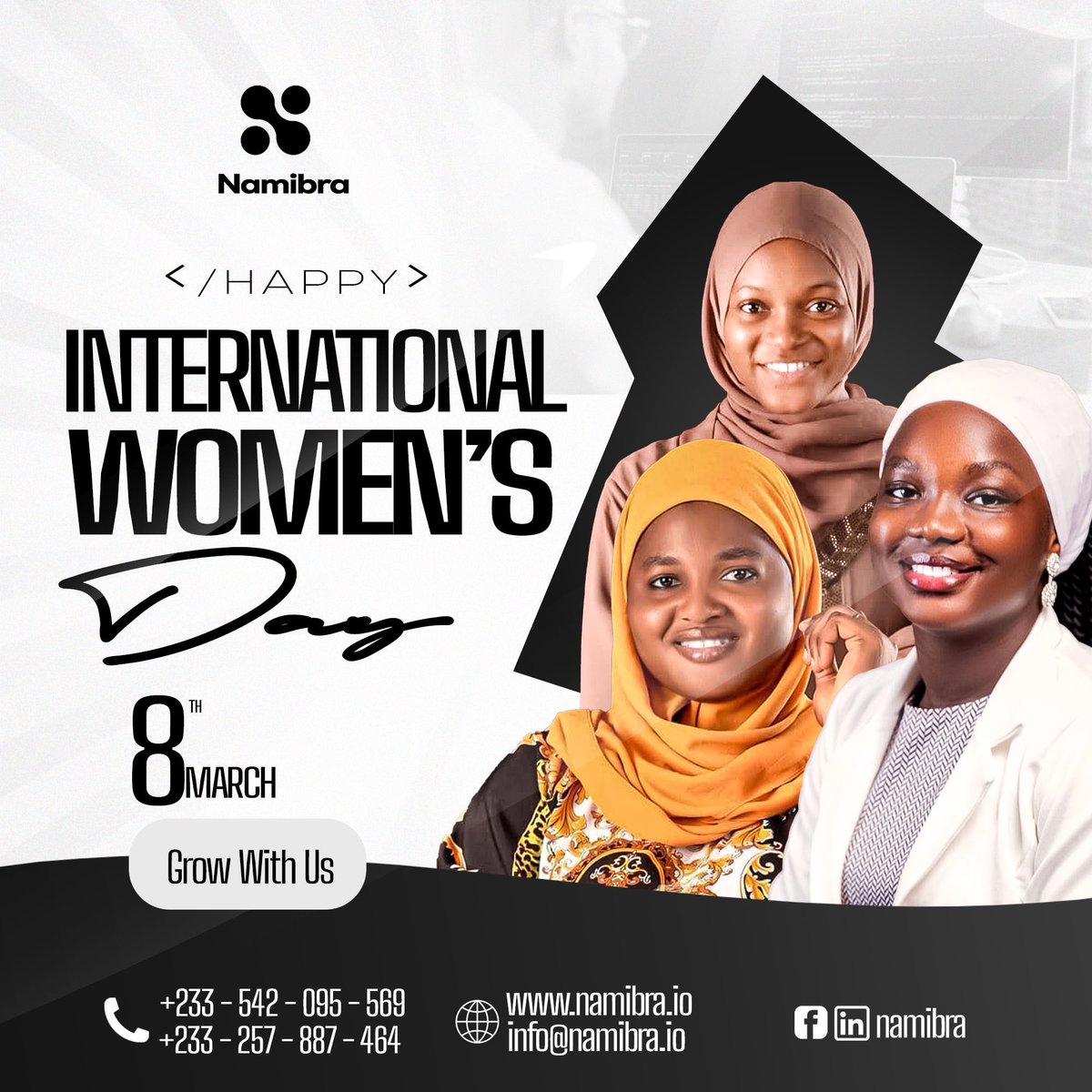 Happy International Women's Day to all the incredible women at Namibra! Today, we celebrate your strength, resilience, and contributions to our company. Thank you for being an integral part of Namibra's success - let's continue to uplift and inspire each other to achieve greatnes