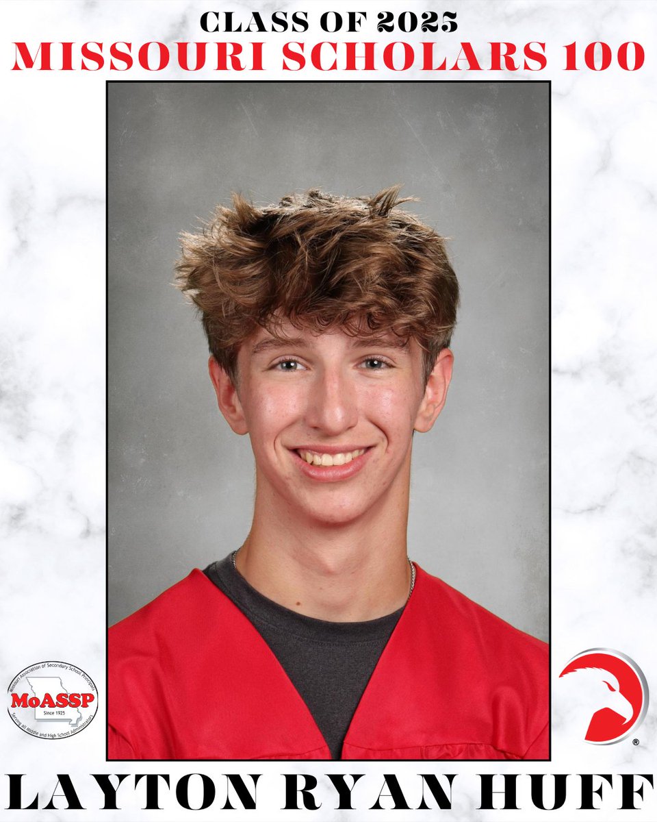 nixaschools's tweet image. 🎉 Nixa High School senior Layton Ryan Huff has been selected for the 2025 Missouri Scholars 100, a statewide program that honors 100 of Missouri&apos;s top academic students in this year&apos;s graduating class. 🦅