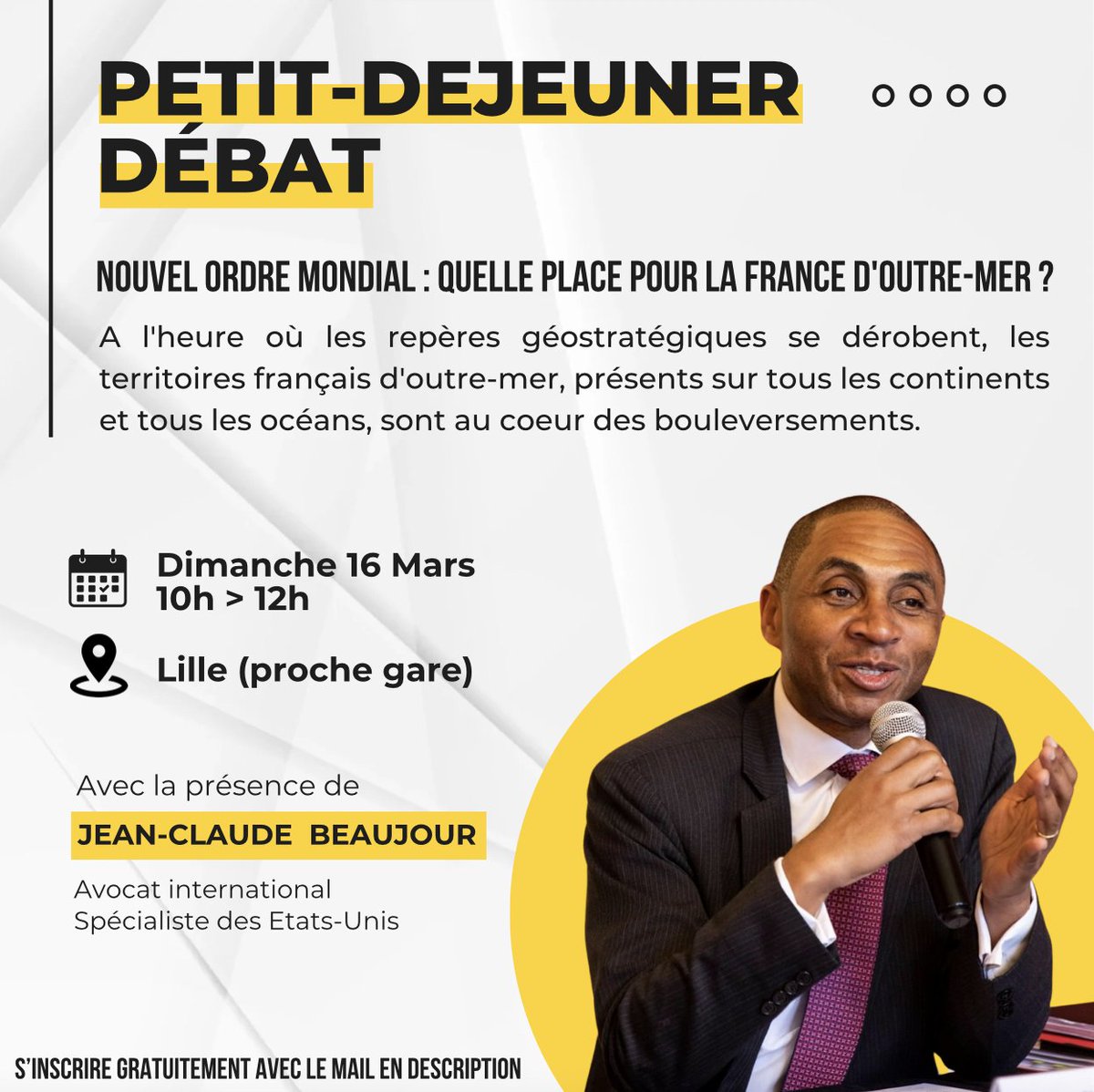 Jean-Claude Beaujour (@jc_beaujour) on Twitter photo 📅 Petit-déjeuner débat exclusif ☕️
Un moment d’échanges et de réflexions à ne pas manquer !
✅ Inscrivez-vous en envoyant vos coordonnées à : costrat.resolutions2024@gmail.com
📍 Le lieu sera communiqué après l’inscription 📅 Petit-déjeuner débat exclusif ☕️
Un moment d’échanges et de réflexions à ne pas manquer !
✅ Inscrivez-vous en envoyant vos coordonnées à : costrat.resolutions2024@gmail.com
📍 Le lieu sera communiqué après l’inscription