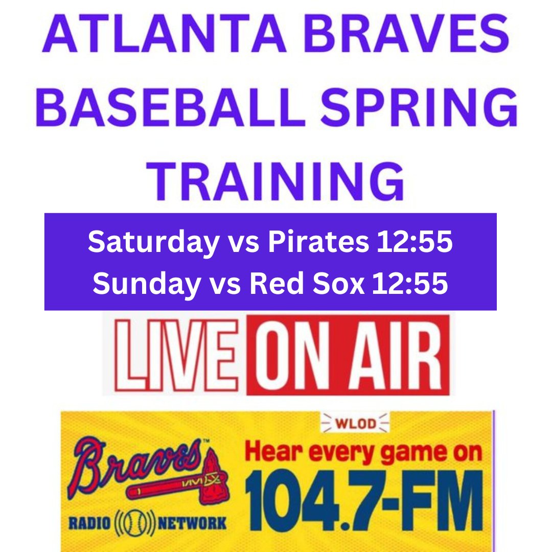 ©RedskinRadio (@redskinradio) on Twitter photo Follow the Braves all season on AM-1140 & FM-104.7 WLOD Follow the Braves all season on AM-1140 & FM-104.7 WLOD