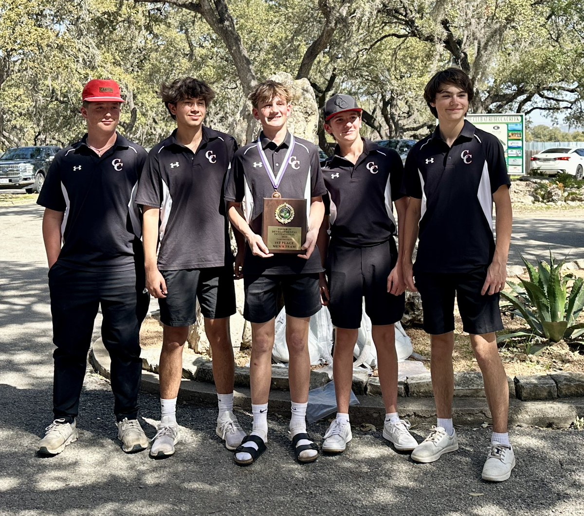 Way to go <a href="/GolfCougar/">Canyon Cougar Golf</a> JV golf team! 1st place at the Rebecca Creek Golf Tournament! Congratulations! <a href="/canyonhscougars/">Canyon HS</a>