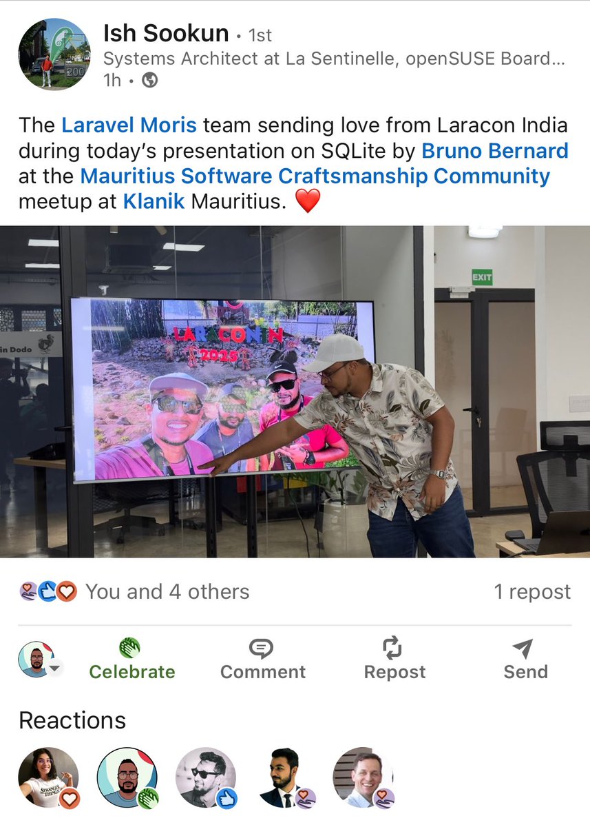 eznix86's tweet image. @laravelphpmoris team in @LaraconIN, while i’m representing in an #mscc meetup.