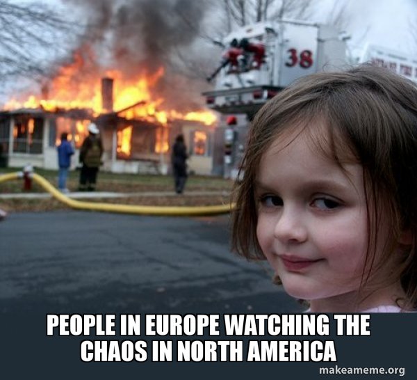 Strašně mě baví pomyšlení, že dva osli probudili Evropu, kontinent, který dal vzniknout čtyřem z deseti největších impérií všech dob (o Německu a dalších nemluvě).
Sice jsme si, unavení interním kočkováním, dali sto let pauzu, ale to neznamená, že to furt nemáme v sobě.

1/5