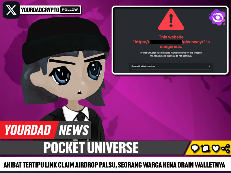 Yourdad Crypto (@yourdadcrypto) on Twitter photo Sekilas Info - Pocket Universe ( <a href="/PocketUniverseZ/">Pocket Universe 🟣</a> )
Pocket Universe adalah sebuah "extension" yang dapat menyelamatkan Web3 Wallet kita dari link yang mengandung "scam", telah berhasil melindungi lebih dari 🛡️ 180K+ users.
🚨Cara Kerjanya bagaimana?
- Saat membuka situs Sekilas Info - Pocket Universe ( <a href="/PocketUniverseZ/">Pocket Universe 🟣</a> )
Pocket Universe adalah sebuah "extension" yang dapat menyelamatkan Web3 Wallet kita dari link yang mengandung "scam", telah berhasil melindungi lebih dari 🛡️ 180K+ users.
🚨Cara Kerjanya bagaimana?
- Saat membuka situs
