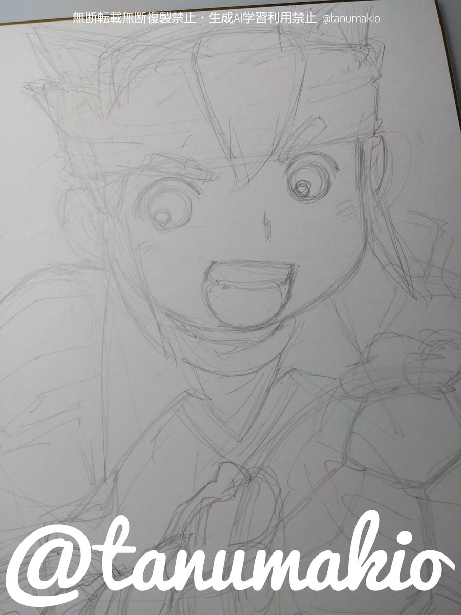 Jケット6での色紙作業画像まとめ①
はじめの下絵は消して全部描き直した後、顔のバランス調整をしています。 