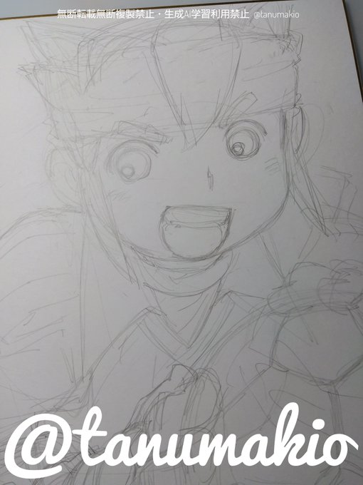 Jケット6での色紙作業画像まとめ①
はじめの下絵は消して全部描き直した後、顔のバランス調整をしています。 