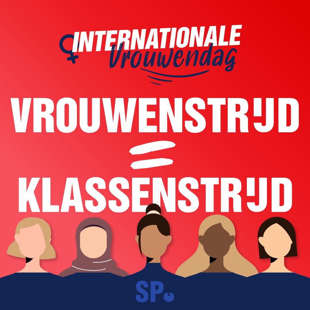 Het is internationale vrouwendag!
De rechten van vrouwen staan steeds meer onder druk door de opkomst van rechtsradicale conservatieven.

Er is al veel strijd gevoerd. Maar er staat ons nog veel te doen. Voor gelijke lonen, kansen en behandeling.

Vrouwenstrijd is klassenstrijd!