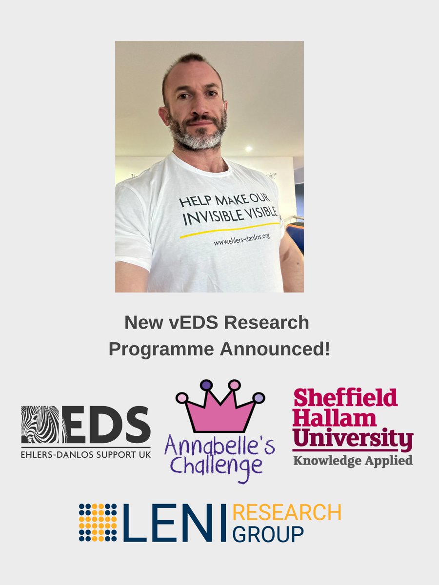 Ehlers-Danlos Support UK (@ehlersdanlosuk) on Twitter photo Big News! <a href="/AJsChallenge/">Annabelles Challenge Vascular EDS Charity</a> and <a href="/ehlersdanlosuk/">Ehlers-Danlos Support UK</a> are jointly funding a new #vascularEhlersDanlossyndrome (#vEDS) research programme with @Sheffhallumuni <a href="/LENIResearch/">LENI Research Group - Sheffield Hallam University</a> Read all about it: ehlers-danlos.org/news/exciting-… Big News! <a href="/AJsChallenge/">Annabelles Challenge Vascular EDS Charity</a> and <a href="/ehlersdanlosuk/">Ehlers-Danlos Support UK</a> are jointly funding a new #vascularEhlersDanlossyndrome (#vEDS) research programme with @Sheffhallumuni <a href="/LENIResearch/">LENI Research Group - Sheffield Hallam University</a> Read all about it: ehlers-danlos.org/news/exciting-…