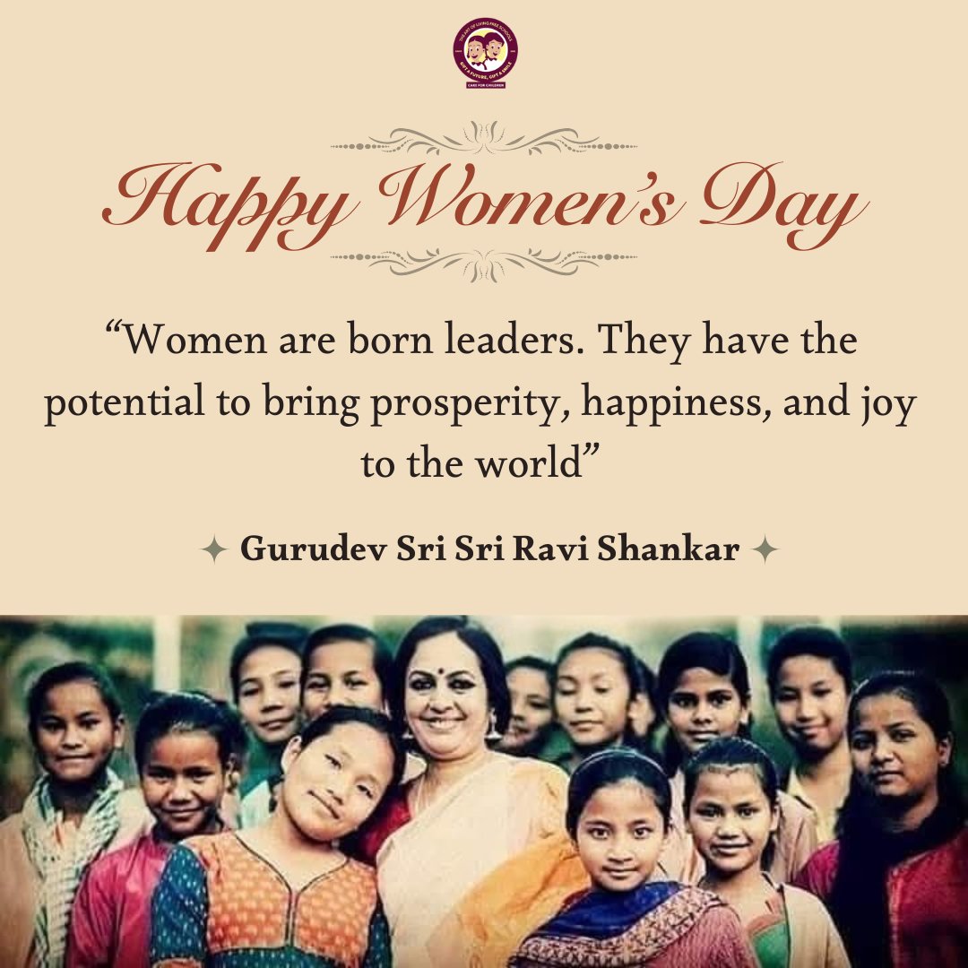 Art of Living Free Schools (@aolschools) on Twitter photo Empowered girls, a brighter tomorrow! ✨ Celebrating the strength, wisdom, and dreams of every girl at Art of Living Free Schools this #WomensDay 🌸
Visit us at artoflivingschools.org
<a href="/Bhanujgd/">Bhanu Narasimhan</a>
#InternationalWomensDay #girlchildeducation #educationforall #GiftASmile Empowered girls, a brighter tomorrow! ✨ Celebrating the strength, wisdom, and dreams of every girl at Art of Living Free Schools this #WomensDay 🌸
Visit us at artoflivingschools.org
<a href="/Bhanujgd/">Bhanu Narasimhan</a>
#InternationalWomensDay #girlchildeducation #educationforall #GiftASmile