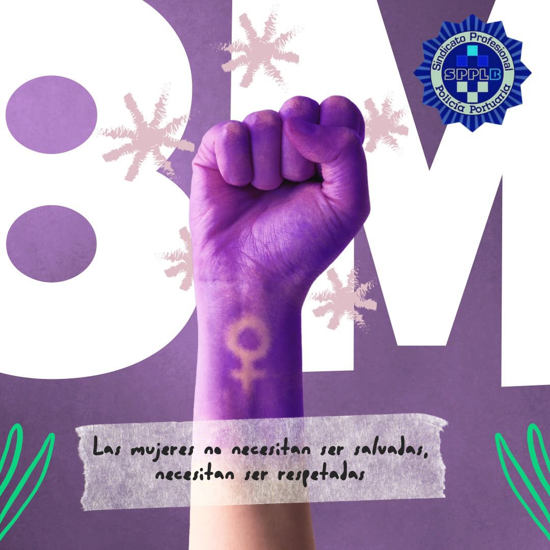 PoliciAPB_SPPLB's tweet image. El Sindicato Profesional de Policía Portuaria (SPPLB) conmemora el *8M (Día Internacional de la Mujer)*, reconociendo y destacando el papel fundamental de las mujeres en la seguridad y el control portuario.

*Junt@s podemos construir un futuro más justo e igualitario*💜