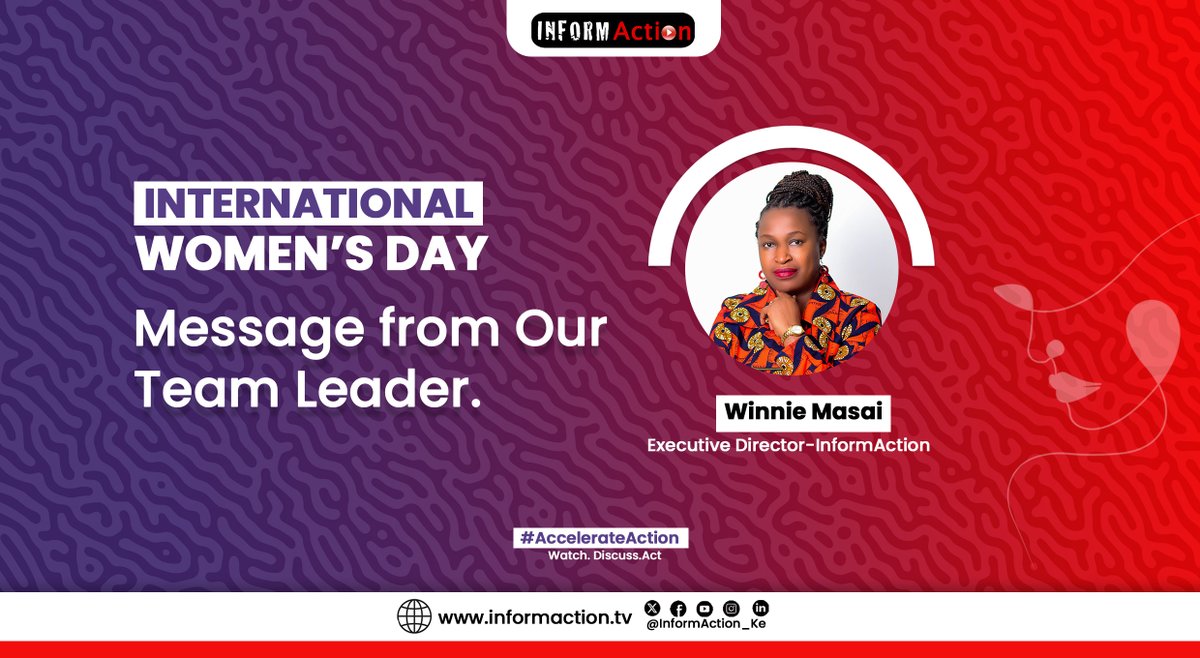 ✨ #InternationalWomensDay Message from Our Team Leader. 

"Today, we reaffirm our commitment to breaking barriers, amplifying women's voices, and driving meaningful change"~ <a href="/WinnieMasai/">winnie masai</a> 
Read more: informaction.tv/international-…
#IWD2025 #HakiNiYetu #WatchDiscussAct
