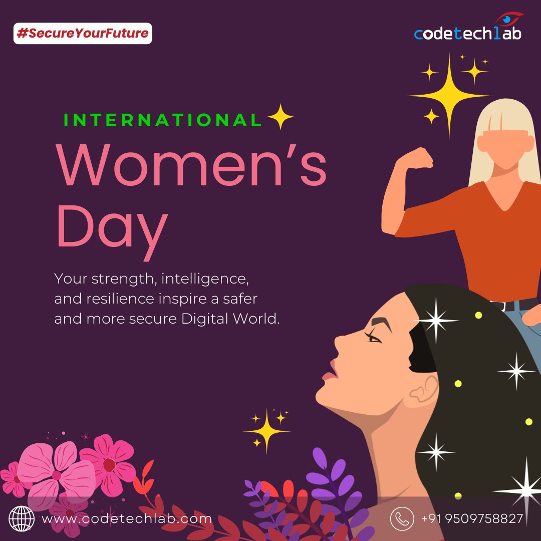 CodeTechLab's tweet image. #WomensDay #WomenInCyber #CodeTechLab #CyberSecurity #WomenEmpowerment #BreakTheBias #WomenInTech #Viral #Trending