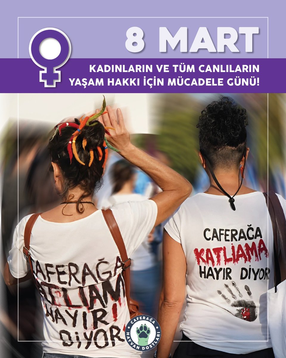 #8Mart, kadınların ve tüm canlıların sömürüye, şiddete, tahakküme karşı verdiği mücadelenin günü.
Hayvanları ve doğayı yok eden zihniyet, kadınları da, hayatı da kontrol altına almaya çalışıyor. #DayanışmaYaşatır #BirlikteGüçlü