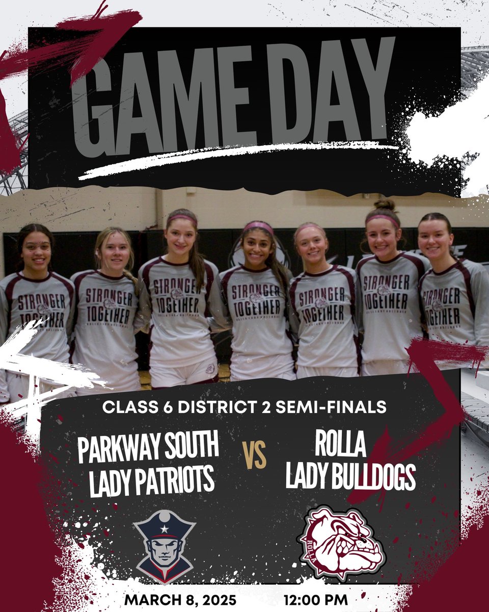 🏀 It’s Game Day! 🏀 
👉 C6D2 Semi-finals
🆚 Parkway South 
⏰ 12:00pm  
📍Lafayette High School
📻 104.3fm
🎥 mshsaa.tv