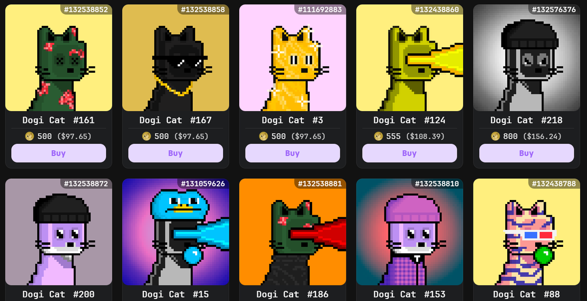 DigitalRoninX's tweet photo. https://t.co/3PxlJN3pVH
Visually this is one of The best projects in Doginals.
this basically the cat version of @doginaldogs 
the pixels just popped so hard The color pallet is eye candy https://t.co/m1QKbzznki