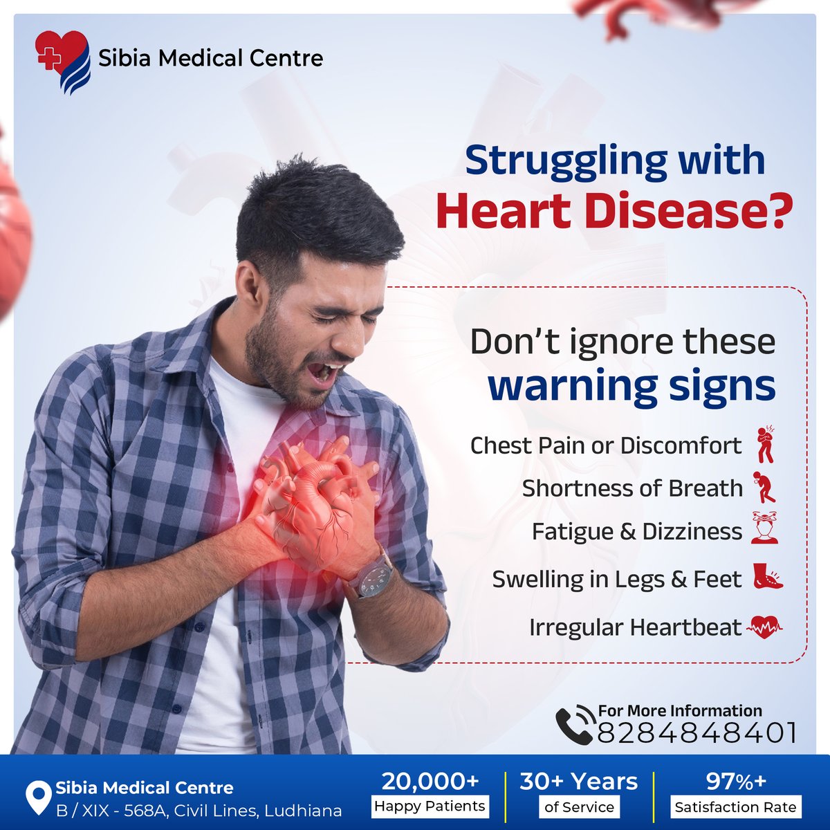 SibiaMedicalCen's tweet image. Struggling with Heart Disease? Don’t Ignore the Signs!

Warning Signs You Shouldn’t Overlook:
Early detection saves lives! Get your heart checked.

#HeartHealth #HealthyHeart #HeartCheckup #CardiacCare #KnowTheSigns #HeartAwareness #HeartDiseasePrevention #SibiaMedicalCentre
