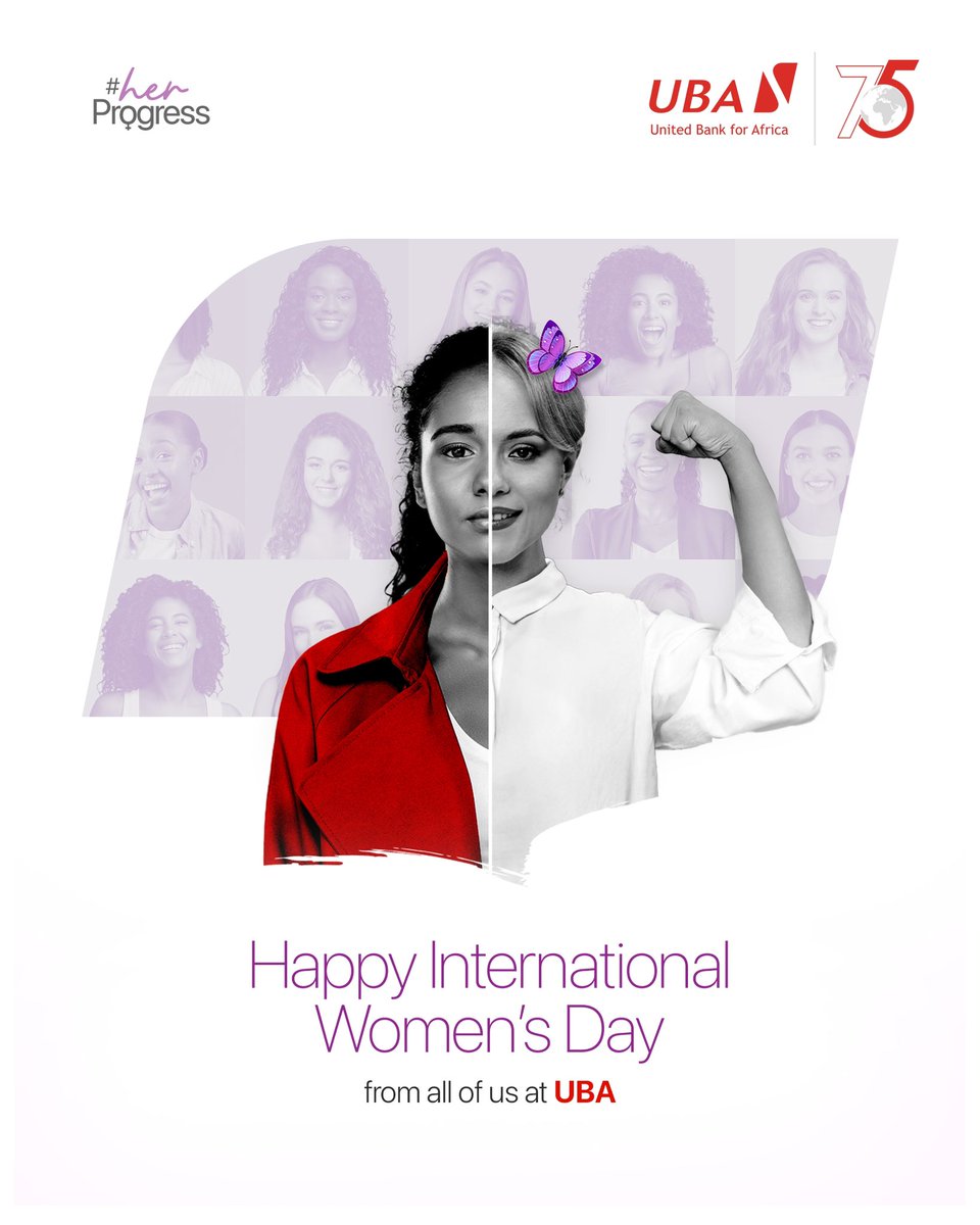 UBAFrance's tweet photo. A world that truly thrives is one where women are empowered to lead, innovate, and break boundaries.💪🏽

At UBA, we celebrate the strength, resilience, and brilliance of women across Africa and beyond. Today and every day, w remain committed to driving progress and creating opportunities for women to soar.🚀

Happy International Women’s Day! ✨

#AfricasGlobalBank #UBAat75 #AccelerateAction #UBAAcceleratingHerProgress