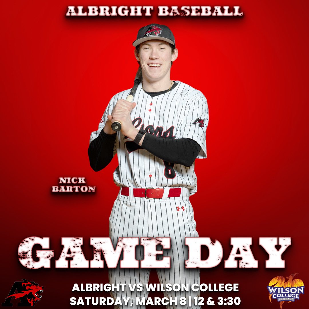 Albright Lions (@albrightlions) on Twitter photo Saturday gameday at home!
<a href="/albrightlax/">Albright Lacrosse</a> hosts Goucher at 1 at Shirk Stadium.
<a href="/Albright_Base/">Albright Lions Baseball</a> hosts Wilson in the teams home opener at 12 & 3:30.
#LetsGoLions🦁 Saturday gameday at home!
<a href="/albrightlax/">Albright Lacrosse</a> hosts Goucher at 1 at Shirk Stadium.
<a href="/Albright_Base/">Albright Lions Baseball</a> hosts Wilson in the teams home opener at 12 & 3:30.
#LetsGoLions🦁