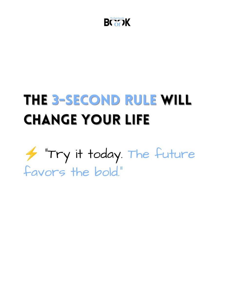 BookOfyoU01's tweet photo. Most people wait for the perfect moment—but hesitation kills opportunity.
The 3-Second Rule forces you to act before self-doubt kicks in.

📌 Would you try this? Comment "🔥" if you’re ready to break hesitation!

#SuccessHabits #MindsetShift #NoMoreExcuses #BookOfElite https://t.co/Y3NJ1AGLFY