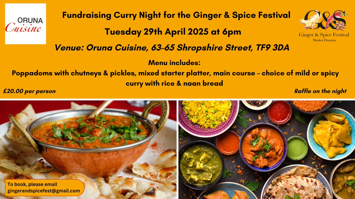 gingerandspicefest (@gingerspicefest) on Twitter photo We only have a few places left for this event, so if you'd like to join us, please reach out asap via gingerandspicefest@gmail.com
Thank you! We only have a few places left for this event, so if you'd like to join us, please reach out asap via gingerandspicefest@gmail.com
Thank you!