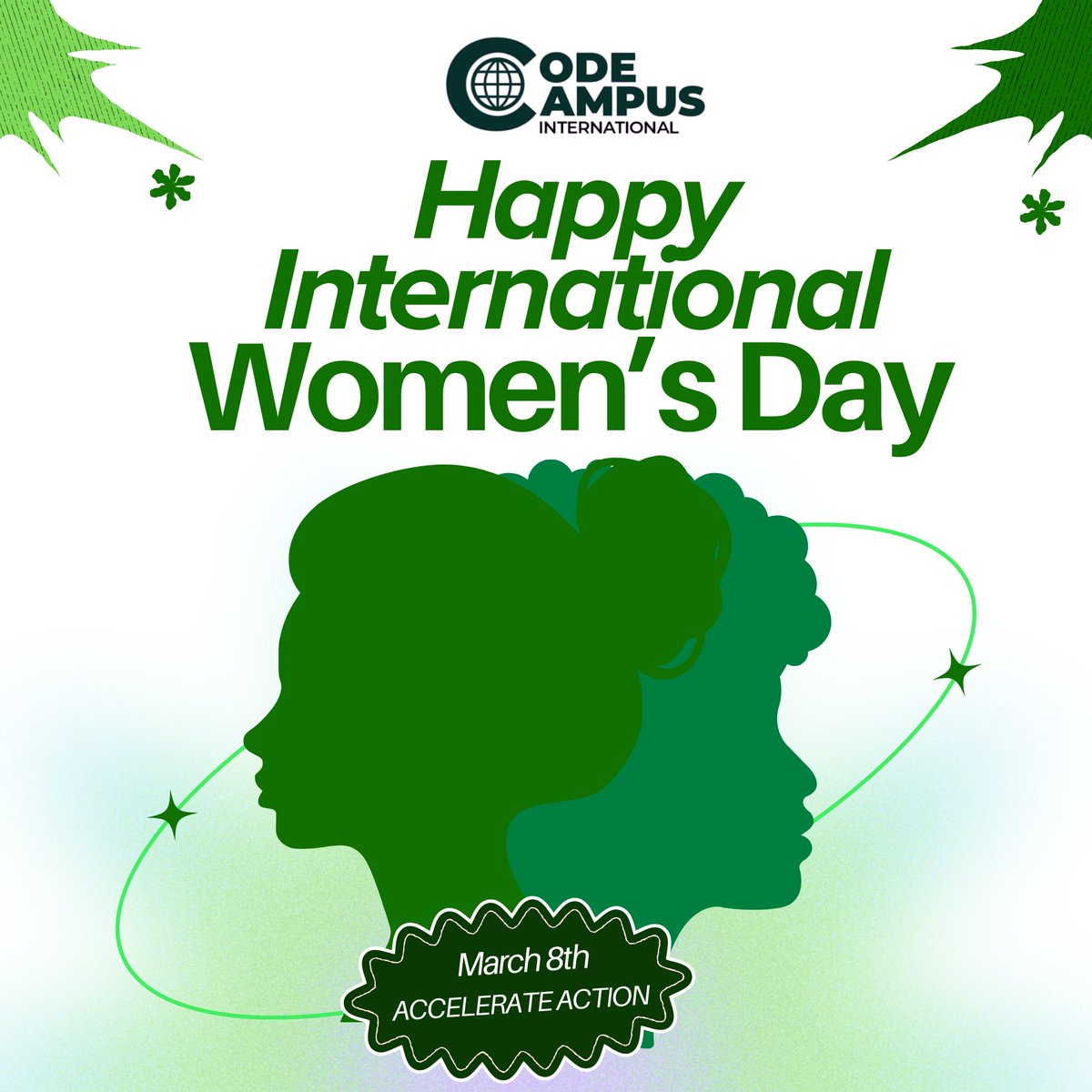 codecampusng's tweet image. Happy International Women’s Day!
Today, we celebrate the strength, resilience, and achievements of women everywhere. Join us to build a gender-equal world by promoting inclusivity, empowerment, and equal opportunities in tech and beyond. 
#AccelerateAction #IWD2025 #CodeCampus