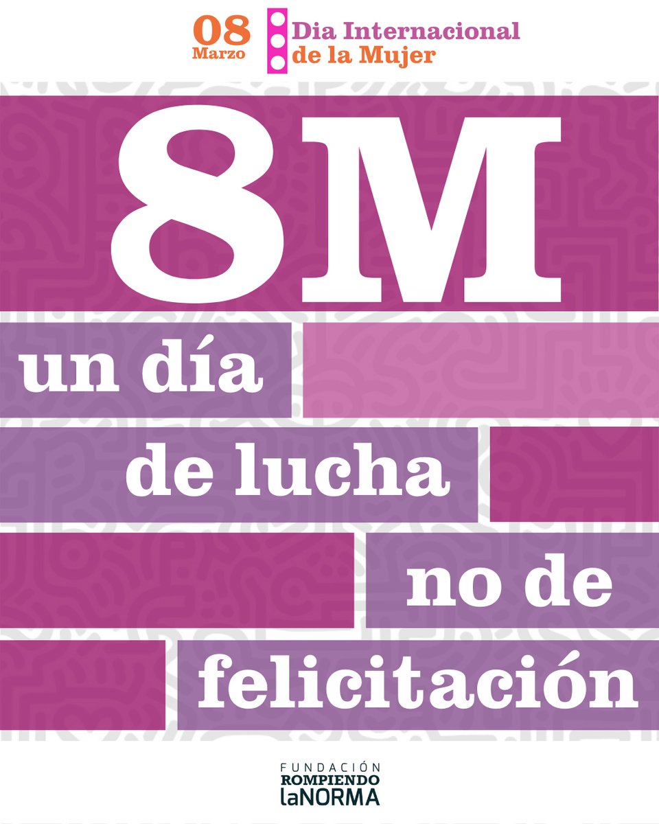 El 8M no es un día de felicitaciones vacías, ni regalos, ni flores, sino un recordatorio de la muerte de muchas lucha constante por la igualdad, la justicia y el que elevaron la voz por el respeto a los derechos de todas las mujeres, en su diversidad✊✨