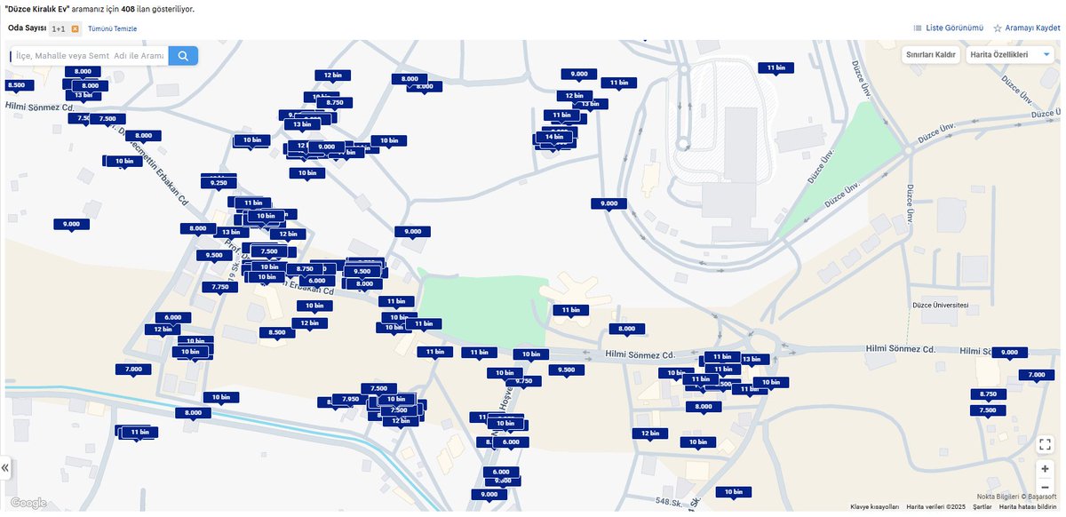 Bu paylaşımın üzerinden 8 ay geçmiş. Bu sürede bölgede daha fazla ev yapılmış ve kiralık ev sayısında artış olmuş. Ancak arz-talep dengesizliği nedeniyle kira fiyatlarında bir artış yaşanmamış.