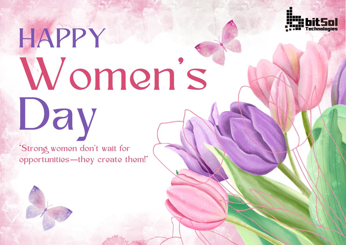 bitsoltech's tweet image. 🌸 𝗛𝗮𝗽𝗽𝘆 𝗜𝗻𝘁𝗲𝗿𝗻𝗮𝘁𝗶𝗼𝗻𝗮𝗹 𝗪𝗼𝗺𝗲𝗻’𝘀 𝗗𝗮𝘆! 🌸

Today, we celebrate the incredible women at Bitsol Technologies—leaders, innovators, and change-makers who inspire us every day. 💜

#IWD #IWD2025