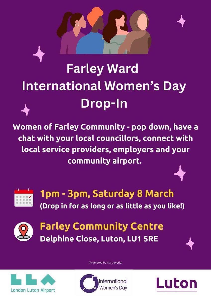 LutonLabGroup's tweet image. Farley residents-pop down to the Farley Ward International Women’s Day event!