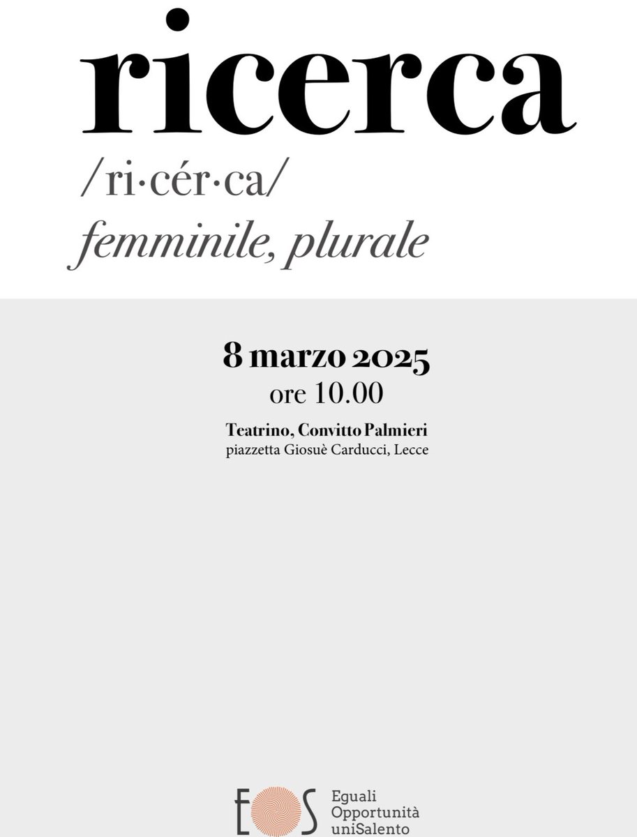 FlaviaFrisone's tweet image. #allascuoladelledonne

🎓 @unisalento celebra l’#8marzo con &apos;Ricerca femminile, plurale&apos; 

👩‍🎓 16 studiose condividono i loro ricerche. Io parlerò delle donne in antica Grecia, voci nascoste da ritrovare

#unisalento #storiagreca  #ancientgreece #donne 

Caratteri: 215