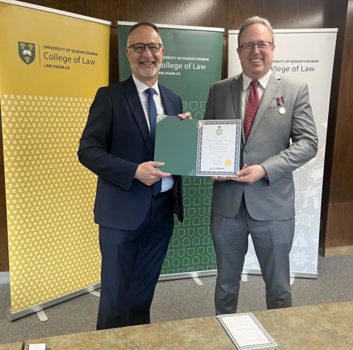 Career recognition - touched and honoured to receive yesterday a King Charles III Coronation Medal in recognition of my contributions to the social sciences and humanities (via a special delivery by Saskatoon West MP <a href="/BradRedekopp/">Brad Redekopp</a> to me at <a href="/usask/">U of Saskatchewan</a>law at @usask)