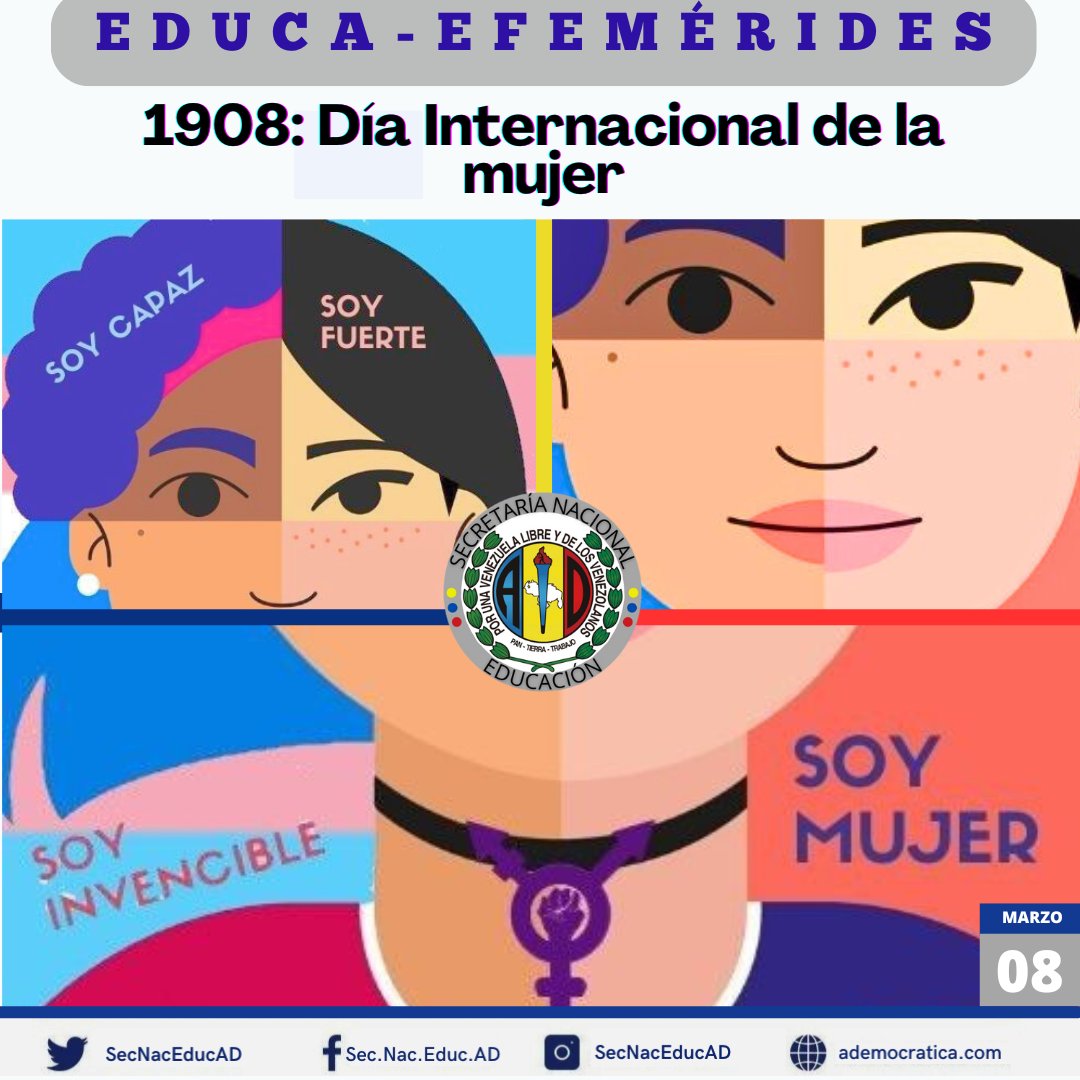 A la Mujer Adeca, en su día:
Su ejemplo, y el de tantas otras mujeres adecas, nos impulsa a seguir luchando por una Venezuela libre, justa y próspera. Su fuerza, su pasión y su compromiso son el motor que nos impulsa a seguir adelante.