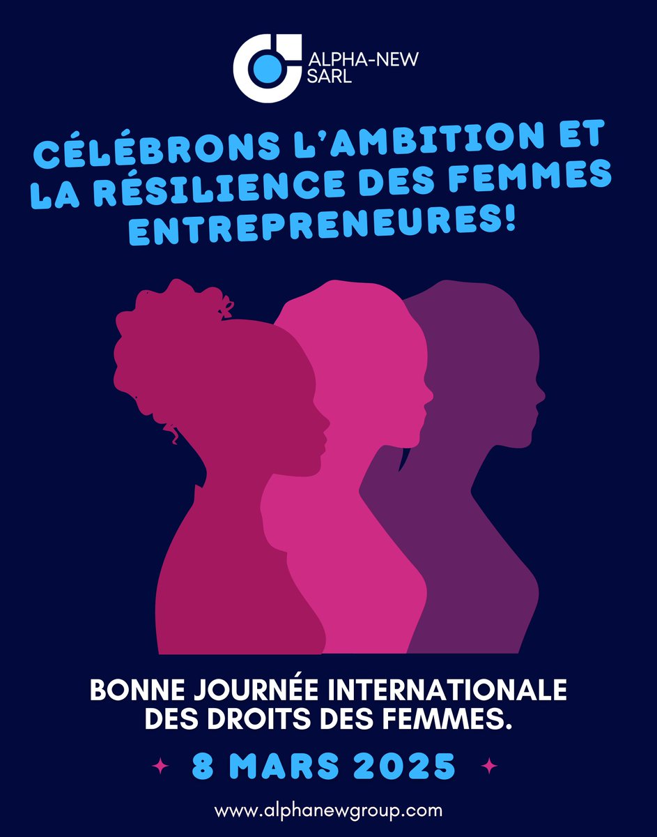 AlphanewSarl's tweet photo. #8Mars | Pour toutes les femmes et les filles : droits, égalité et autonomisation !✊🌍La Congolaise au centre de toutes les ambitions. 
🚀#AlphaNewSARL est engagé pour l’autonomisation des #femmes entrepreneures en #RDC. Ensembe, bâtissons un avenir d’égalité et de prospérité!💡 https://t.co/l0uXmz8yaM