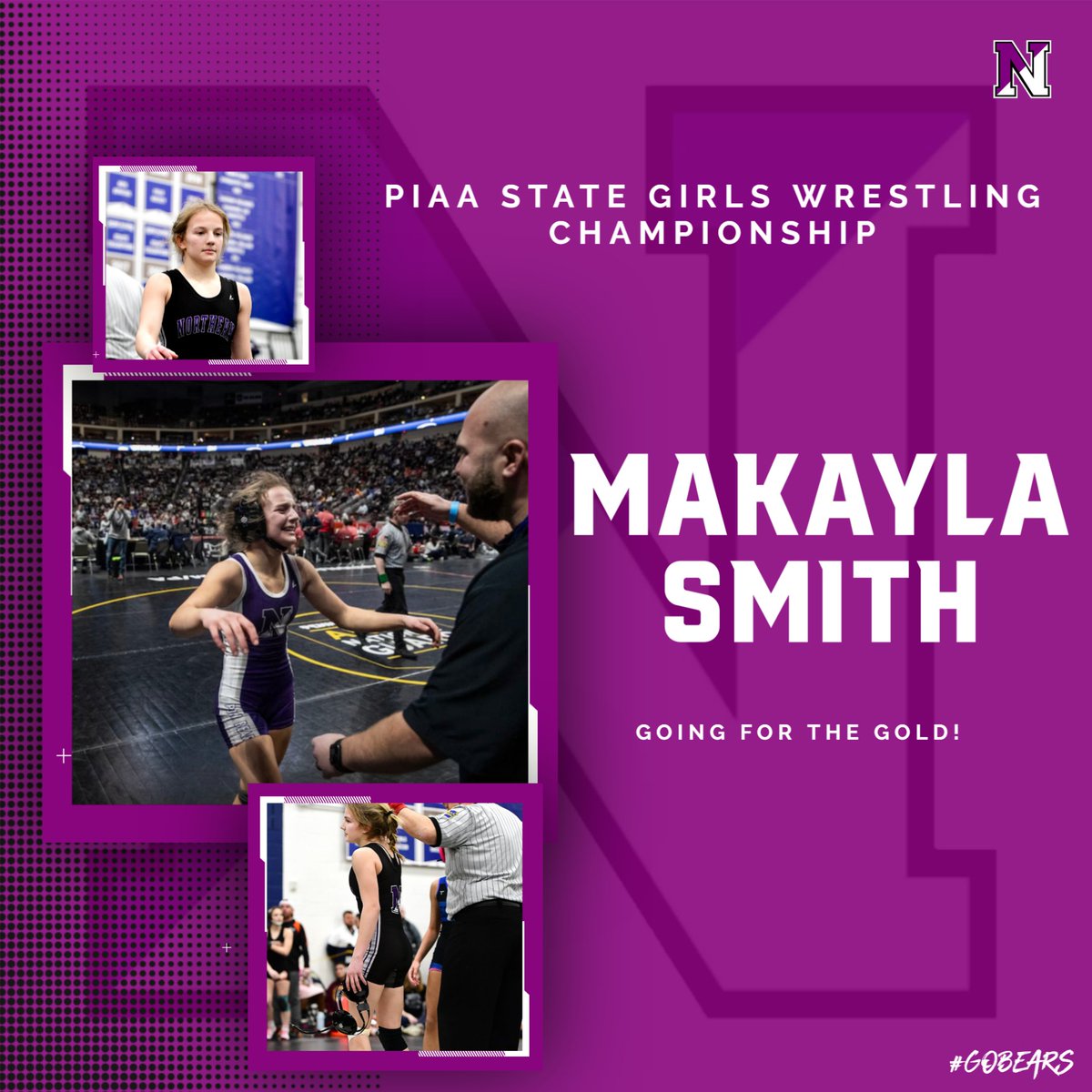 Good luck to Makayla Smith as she competes today at 4:00PM for the PIAA STATE WRESTLING FINALS at the Hershey Giant Center! 
All tickets must be purchased @ 
piaa.org/sports/tickets…

Let's fill the Hershey Giant Center to support Makayla!