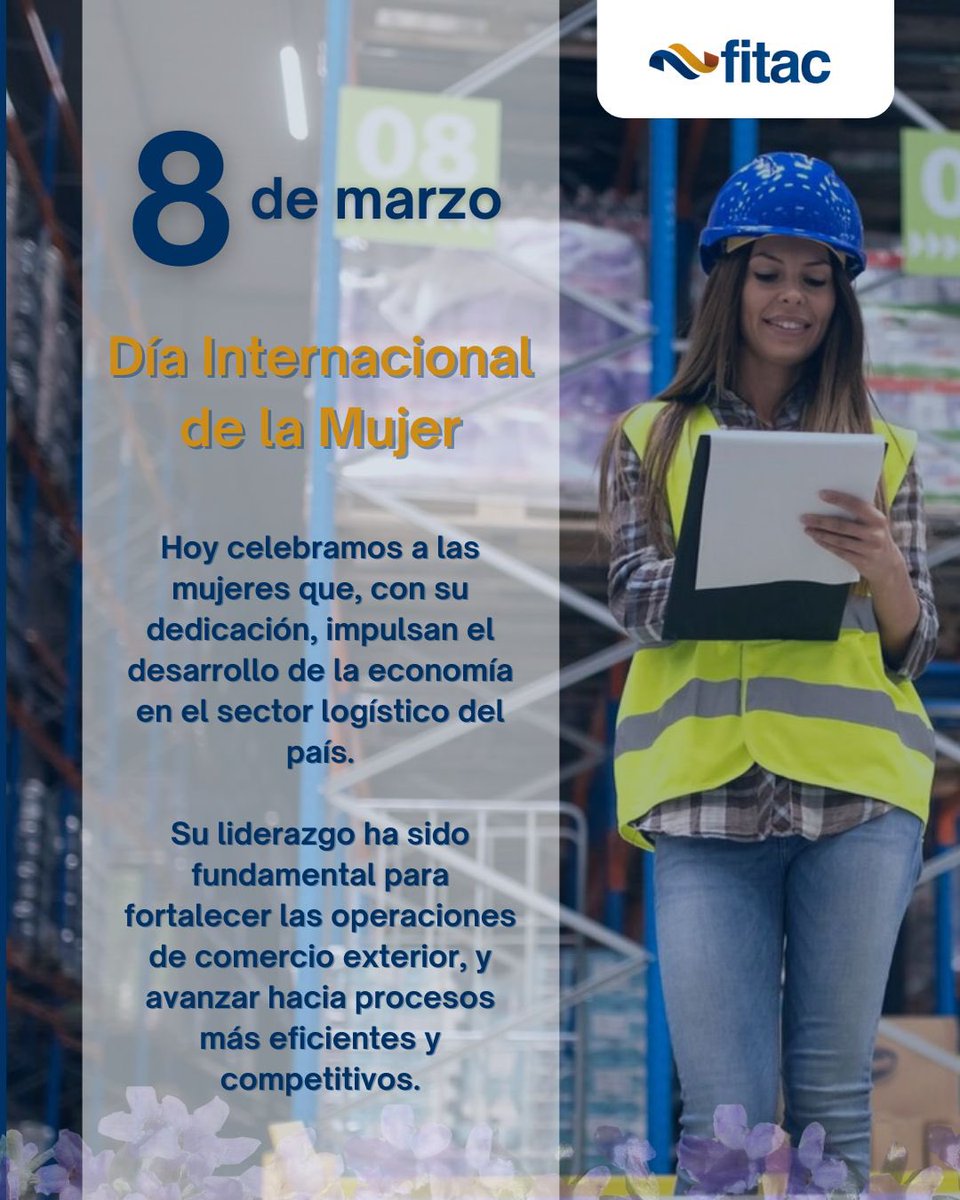 FITACNAL's tweet photo. Desde @FitacNal celebramos a las mujeres que, con su dedicación, impulsan el desarrollo de la economía en el sector logístico del país. 👏🇨🇴💪

#DiaInternacionalDeLaMujer #Mujer #FelizDiaDeLaMujer https://t.co/2RtWHxQkT3
