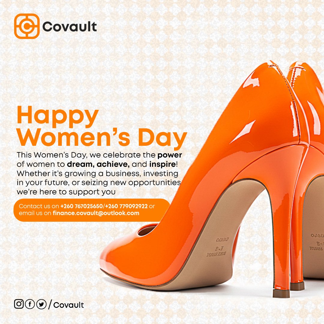 Covault_Zambia's tweet image. 🌸 Happy Women’s Day! 🌸

Dream. Achieve. Inspire. Covault celebrates the power of women in business and beyond!

📞 +260 767025650 / +260 779092922
📧 finance.covault@outlook.com

#HappyWomensDay #WomenInBusiness #Covault